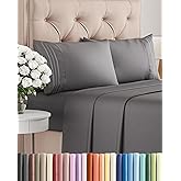 Queen Size 4 Piece Sheet Set - Comfy Breathable & Cooling Bed Sheets Set - Hotel Luxury Bedding for Women, Men, Kids, Teens, Boys & Girls - Deep Pockets, Soft and Wrinkle Free - Oeko-Tex - Dark Grey