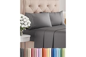 Queen Size 4 Piece Sheet Set - Comfy Breathable & Cooling Bed Sheets Set - Hotel Luxury Bedding for Women, Men, Kids, Teens,