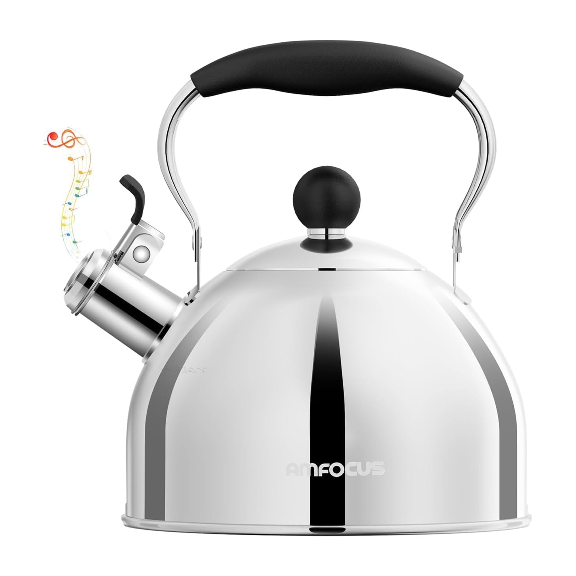Photo 1 of Tea Kettle, 2 Quart Stainless Steel Whistling Tea Kettle, Stovetop Whistling Teakettle Tea Pots for Stove Top with Ergonomic Folding Handle, Small Teapot, Water boiler for Tea, Coffee (Silver)