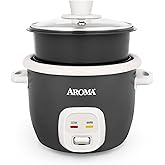 AROMA&reg; CoreCoat Rice Cooker with Pop-Up Food Steaming Basket (4 Cups Cooked, 2 Cups Uncooked)