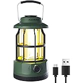 EverBrite LED Camping Lantern, USB C Rechargeable Lantern with Stepless Dimming, Vintage Portable Camping Lights & Lanterns, Lanterns for Power Outages, Hurricane, Emergency, Fishing, Home and More