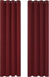 Deconovo Red Thermal Blackout Curtains 52x54 Eyelet Pair 2 Panels 100% Polyester view 3