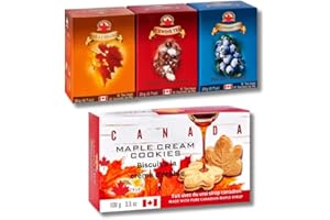CanadaTrue Value Bundle – MapleCream Cookies & Canadian Tea Sampler (Maple, Icewine, Blueberry) – Authentic Canadian Treats –