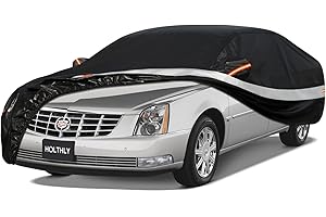 Holthly 10 Layers Car Cover Custom Fit for Cadillac (DTS 2006-2012), Waterproof All Weather for Automobiles, Outdoor Full Cover Sun Dust Rain Protection with Cotton. Black