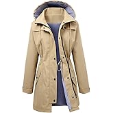 AIMLYXEE Women Rain Jacket Lightweight Waterproof Raincoat Lined Outdoor Hooded Windbreaker Trench Coat