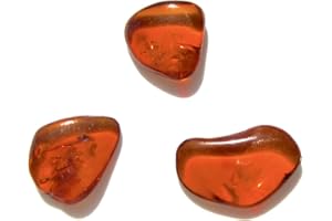IAN AND VALERI CO. Raw Honey Amber Flat Gemstones Very Small Set of 3 Stones