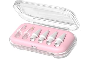 6 Pcs Stylus Pen Replacement Tips Compatible with Pencil - Flexible Metal Tips with Storage Box for Drawing & Writing- Pink