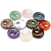 Zotoone Wholesale10PC Amethyst Rose Quartz Agate Natural Stone Big Hole Bead Pendant For Jewelry MakingDIY Necklace Accessory Gift Party