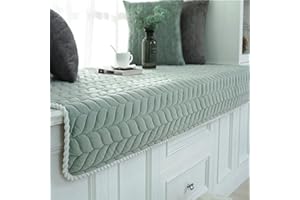 JeogYong Thick Plush Bay Window Mat Non-Slip Crystal Velvet Bay Window Cushion Pad, Modern Windowsill Bench Seat Cushion for Indoor Tatami Sofa Decor Home Bedroom Living Room