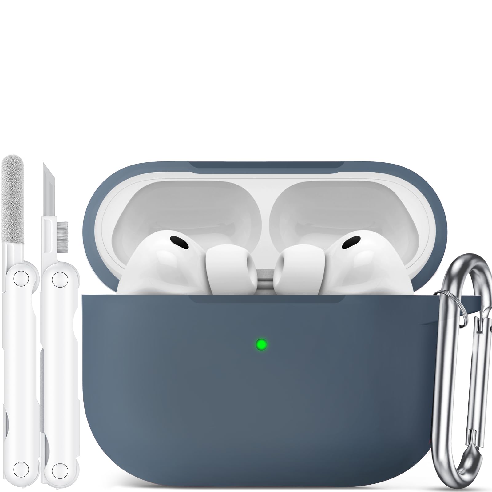 Joremx for AirPods Pro 3 Case (2025),Soft Silicone Protective Cover Compatible with Apple AirPods Pro 3rd Generation Case with Cleaning Kit for Women Men,Air pods Pro Accessories with Keychain,Grey