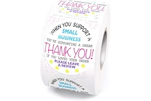 Littlefa 1.5” Please Leave a Review with Colour Design Stickers,Thank You Stickers,Bakeries Stickers,Handmade Stickers,Small Business Stickers, Envelopes Stickers, Gift Bags Packaging 500 PCS