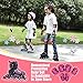 2PM SPORTS Brice Pink Adjustable Illuminating Inline Skates with Full Light Up LED Wheels, Fun Flashing Roller Skates for Kids Girls and Boys - Pink M