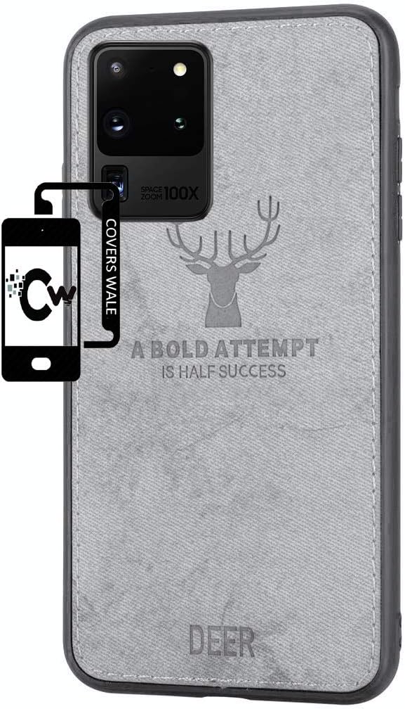 covers wale deer Plastic samsung galaxy s20 ultra deer Plastic anti slip grip and camera protection back cover for samsung s20 ultra (grey)