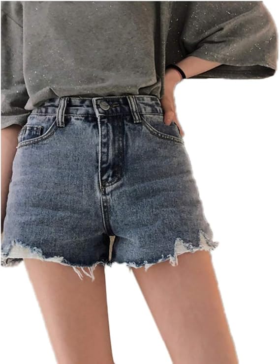 Amazon ショートパンツ レディース デニム 短パン ボトムス ジーンズ シンプル カジュアル 大人 女性用 グレー セクシー おしゃれ かわいい ショーパン 着痩せ ファッション 半ズボン ダメージショーパン ショートパンツ 通販