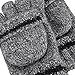 OMECHY Winter Unisex Wool Knitted Fingerless Convertible Gloves with Mitten Cover One Size,Grey