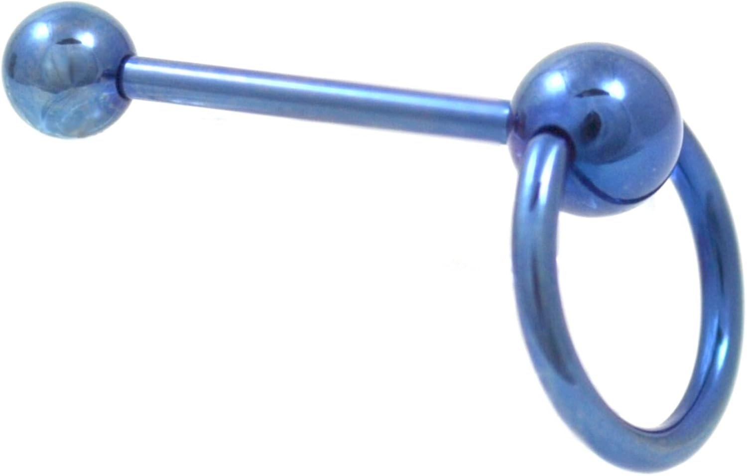Amazon Com Blue Pvd Plated Steel Door Knocker Slave Tongue Ring Barbell 14g 5 8 Jewelry