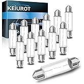 Keiurot Under Cabinet Light Bulbs T3 44MM Festoon 12V 10W Bulb, UnderCabinet Bulb Xenon Festoon Bulbs for Kitchen Boat Marine