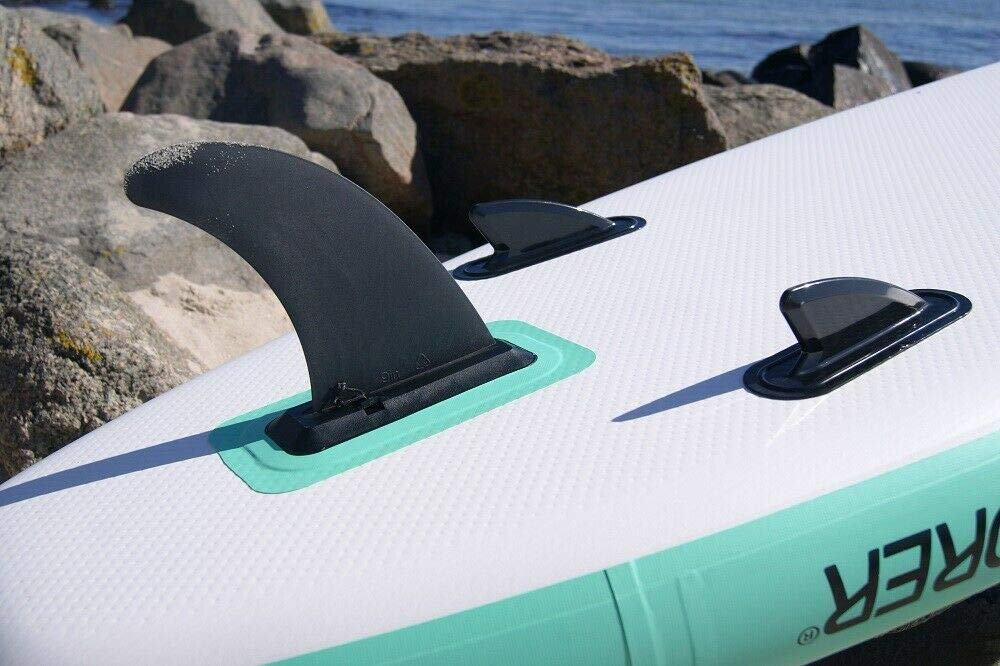 EXPLORER Stand Up Paddling Board Mint 300x76x15cm 115kg Komplettset mit Alu-Paddel, Rucksack, Pumpe, Finne und Flickenset 5