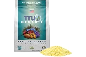 True Organic Prilled Sulfur – Organic Fertilizer for Better Plant Growth, Flowers, Vegetables, and Herbs – Lowers Soil pH – 5lb Bag Covers 1,333 Sq. Ft.