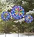 Plow & Hearth Colorful Ruffled Garden Wind Spinner, Set of 3 (Small, Medium, and Large) - Powder Coated All Weather Finish - Durable Steel Construction - Some Assembly Required - Metal Garden Art