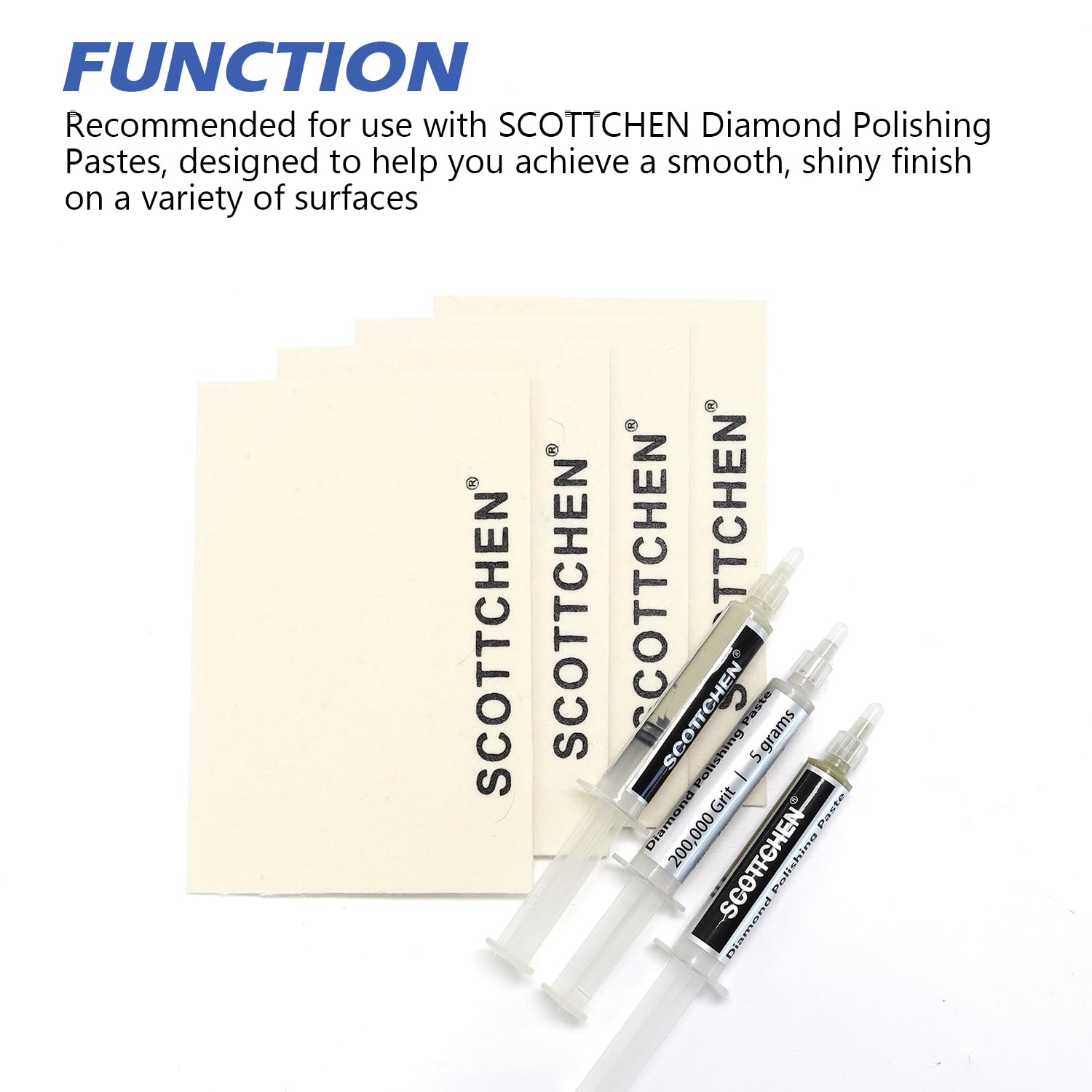 SCOTTCHEN 4Pcs Wool Cloths for Buffing,Polishing and Lapping, 6