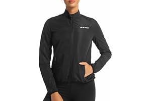 qualidyne Women's Windproof Cycling Jacket, Lightweight Bike Windbreaker with Reflective Element and 2 Zipper Pockets for Running, Cycling & Hiking