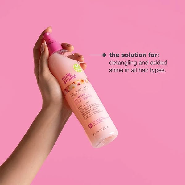 MILK_SHAKE LEAVE-IN CONDITIONER DETANGLER SPRAY FOR NATURAL HAIR – LEAVE IN CONDITIONER FOR CURLY HAIR OR STRAIGHT HAIR – PROTECTS AND HYDRATES COLOR TREATED AND DRY HAIR – FLOWER FRAGRANCE 11.8 FL OZ