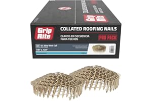Grip-Rite GRCR2DCGAL, 7/8" Coil Roofing Nails, Galvanized Finish, 7200 Nails per Carton, High Corrosion Resistance