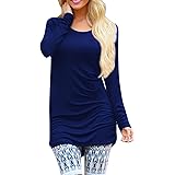 Women's Casual Simple Crewneck Long Sleeve Drawstring Ruched Mini Dress