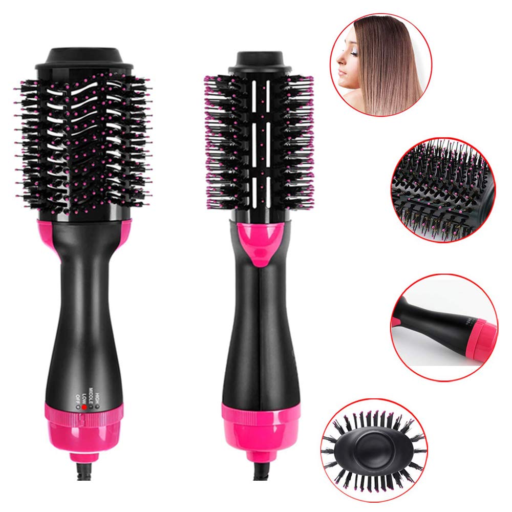 XCBCVHG One Step Secador de Pelo y Voluminizador 3 en 1 Multifunción Salon  Hot Air Paddle Styling Brush Iones Negativo Alisador de Cepillo y Rizador  Styler para Todos Los Tipos De Cabello