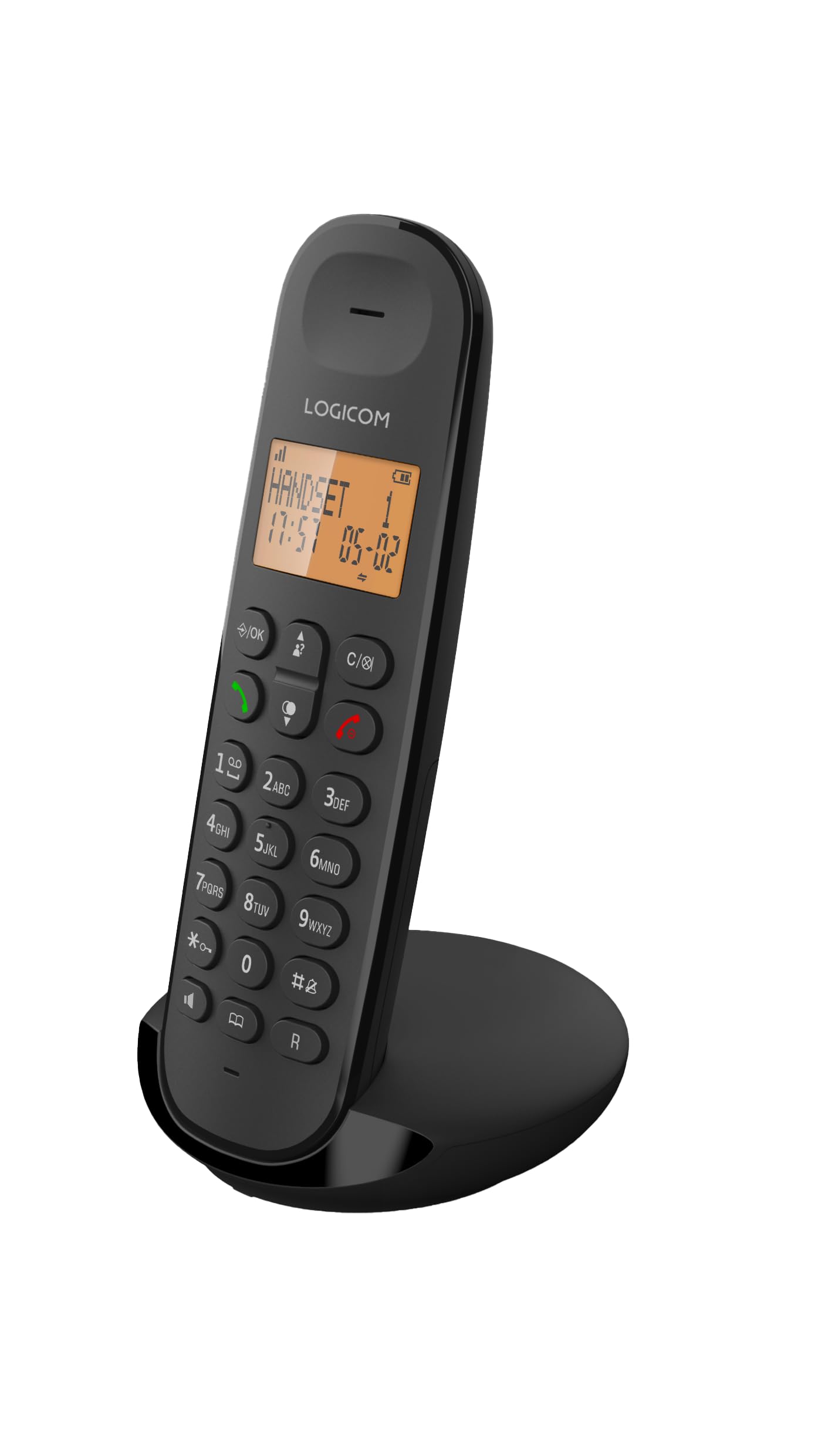 Logicom ILOA 150 Cordless Fixed Phone without Answering Machine - Solo - Analog and DECT Phones - Black
