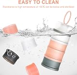 Queta Portable Infant Milk Dispenser 4 Layer 480ml Pink Stackable Boxes view 5