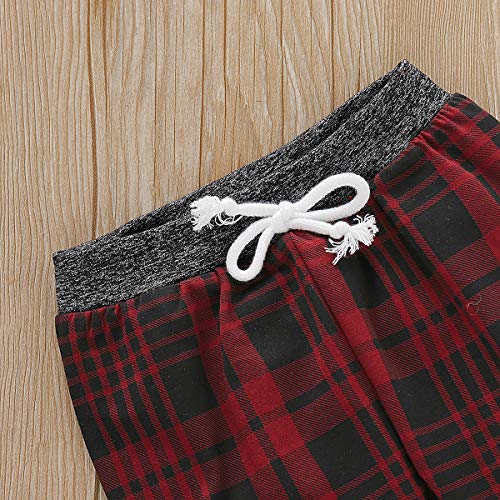 Kids Toddler Infant Baby Boys Girls Fall Outfit Plaid Pocket Hoodie Sweatshirt Jackets Shirt+Pants Winter Clothes Set