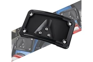 HCmotorku Curved Laydown License Plate Mount Frame Compatible with Harley 3 Hole Rear Fender Mount Replacement for 3148 (Black)