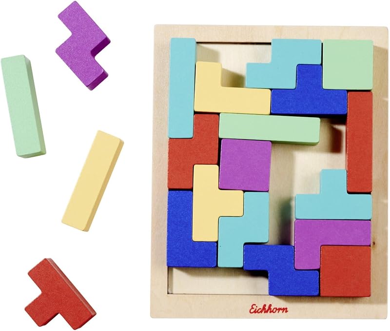 – Games – Juego de moldes con Marco de Madera, 30 Piedras Formas para clasificar, tamaño Incluyendo Marco 13,5 x 17 cm, Madera de Abedul, a Partir de 3 años