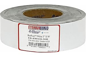 TUKLYE 2" X 50' Eternabond RV Roof Tape RVSeal White EB-RVW020-50NS EPDM Rubber Roof