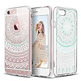 iPhone 6 Plus Case, iPhone 6 Plus Clear Case Mint Henna, ESR Totem Series Hybrid Case TPU Bumper +Hard PC Back Cover Protective Case for iPhone 6 Plus (Mint Mandala)