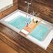 LANGRIA Bamboo Wood Bathtub Caddy Tray with Extending Sides Mug/Wineglass/Smartphone Holder, Metal Frame Book/Pad/Tablet Holder with Waterproof Cloth Detachable Sliding Tray Non-Slip Rubber Base
