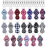 Duufin 20 Pieces Chapstick Holder Keychains Bulk Lipstick Holder Keychains Chapstick Keyring Holder with 20 Pieces Metal Clip Cords Suitable for Chapstick Tracker and Safeguard, 20 Vivid Colors