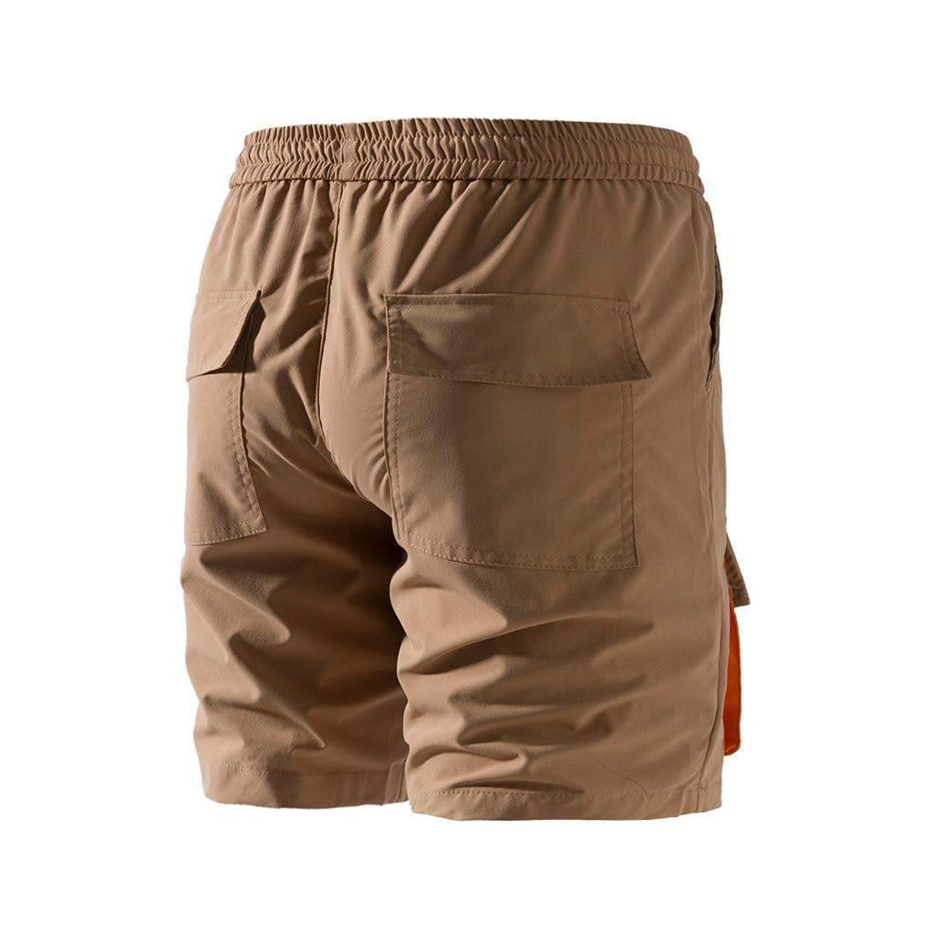 DIOMOR Men Classic 9 Inch Inseam Elastic Waist Shorts Walk Hiking Multi