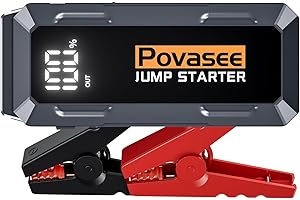 Povasee 4000A Jump Starter 12V Battery Jumper Starter(10L Gas 10L Diesel Engine),Car Battery Jump Starter with 3" LCD Display, Power Bank/Dual Output/LED Light