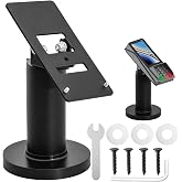 Thesunnyp iny Credit Card POS Terminal Stand for Pax A35 &amp; S300, Carbon Steel Credit Card Reader Mount,360&deg; Swivel 65&deg; Tilt,Pre-Assembled,Adjustable Clamp Width with Tilt, Contactless Payment Stand