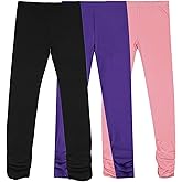 Bienzoe Stretch Girls Legging for School: Kid Toddler Yoga Dance Cotton Tights 3pcs Set