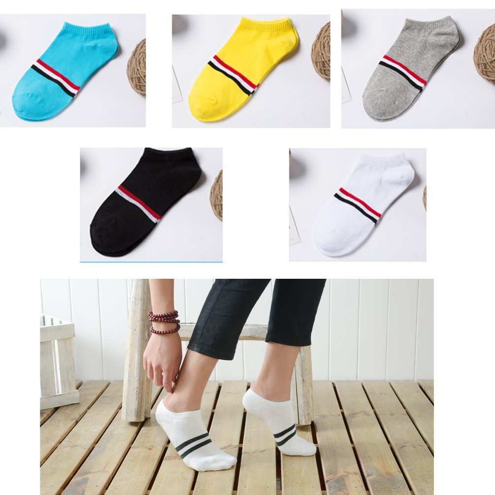 ENJOYNIGHT Men's 5 Pack No Show Socks Ankle Socks (Colorful socks (men's shoe 6-10))