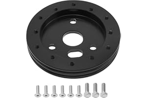 NIKUJUGA 0.5" Black Short Hub 6 Hole Steering Wheel Nardi to 3 Hole Adapter Boss Kit Fit for Momo,Sparco,Grant,Forever Sharp,NRG,and Most 6-Hole Standard Steering Wheels