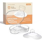 Jordcaslee Contact Nipple Shields for Breastfeeding Newborn 20mm, 1 Pair | Nipple Guards for Breast Feeding with Flat, Inverted Nipples, Difficulty Sucking, Ultra-Thin &amp; Soft Silicone, BPA/BPS Free