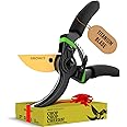 GrowIt 8.5" Professional Titanium Bypass Pruning Shears (T13) - Christmas Stocking Stuffers for Men Women - Super Sharp Premium Garden Shears Clippers Pruners - Garden Scissors Heavy Duty Tool