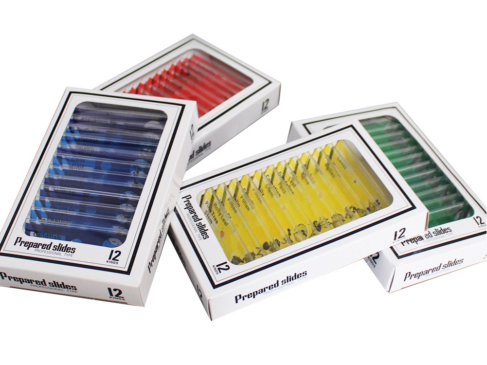 hothuimin KIDS Microscope Slides 48pcs Kids Plastic Prepared Microscope