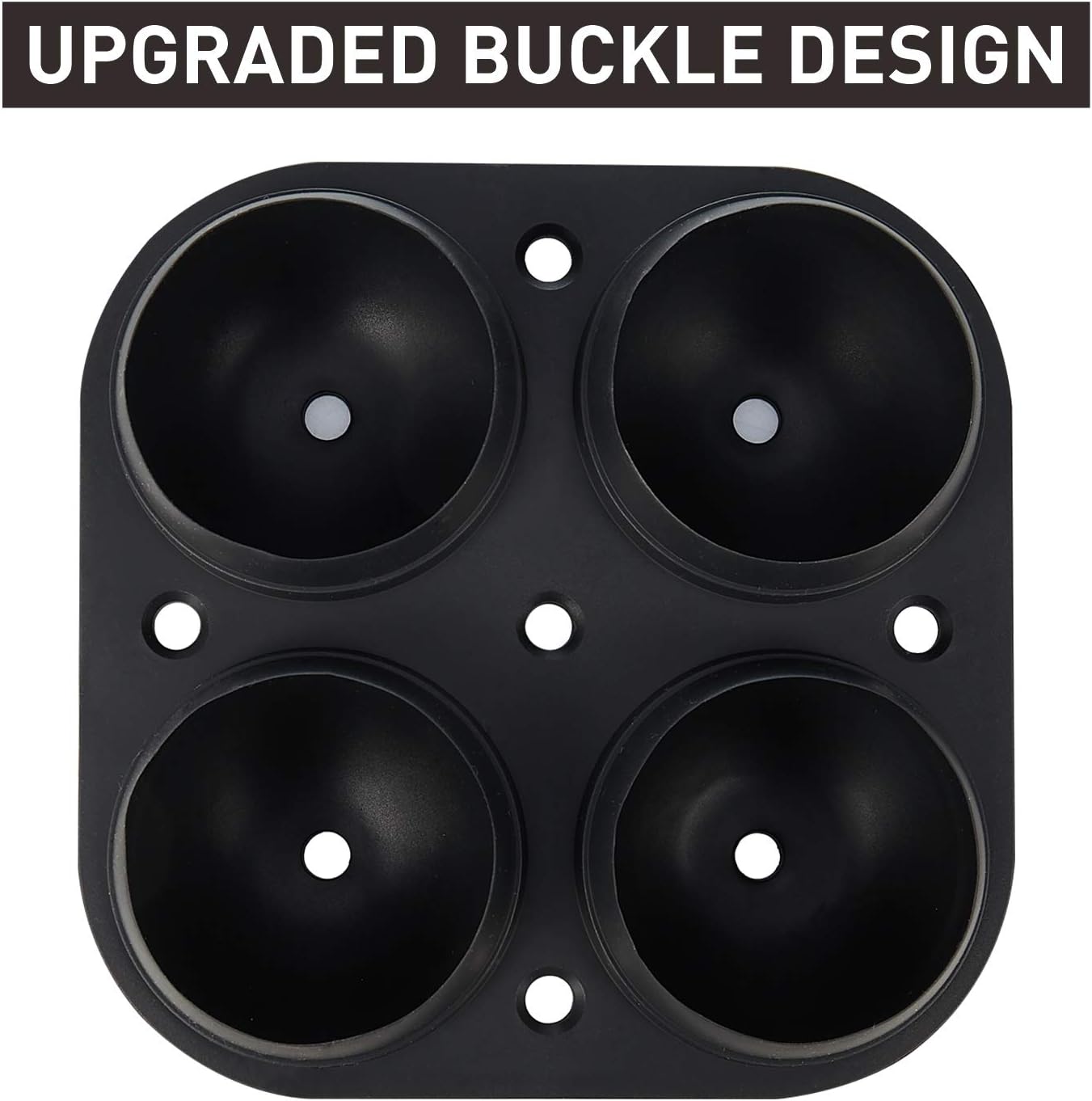 Adoric Large Sphere Mold Silicone Ice Cube Trays for Whisky 2.5 Inch Ice Ball Mold Sphere Round Ice Ball Maker, Black: Kitchen & Dining