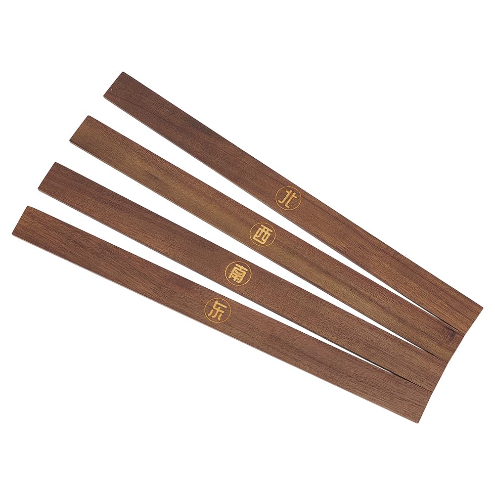 OLYCRAFT 4 Set Wooden Mahjong Tile Pushers 40cm Mahjong Accessories Kit Mahjongs Racks Tile Pusher Accessories Wooden Push Tool with East South West North Characters for Mahjongs Enthusiasts